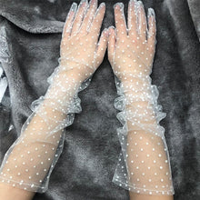 Load image into Gallery viewer, Women Short Tulle Stretchy  Spots Mesh Lace Gloves freeshipping - Tyche Ace