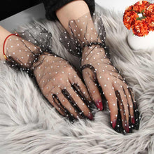 Load image into Gallery viewer, Women Short Tulle Stretchy  Spots Mesh Lace Gloves freeshipping - Tyche Ace