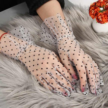 Load image into Gallery viewer, Women Short Tulle Stretchy  Spots Mesh Lace Gloves freeshipping - Tyche Ace