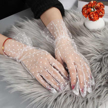 Load image into Gallery viewer, Women Short Tulle Stretchy  Spots Mesh Lace Gloves freeshipping - Tyche Ace
