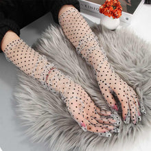 Load image into Gallery viewer, Women Short Tulle Stretchy  Spots Mesh Lace Gloves freeshipping - Tyche Ace