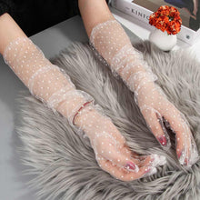 Load image into Gallery viewer, Women Short Tulle Stretchy  Spots Mesh Lace Gloves freeshipping - Tyche Ace