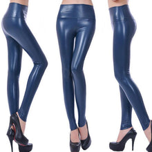 Load image into Gallery viewer, Women Slim Shiny Wet Look Faux Leather  Pants Leggings freeshipping - Tyche Ace