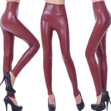 Load image into Gallery viewer, Women Slim Shiny Wet Look Faux Leather  Pants Leggings freeshipping - Tyche Ace