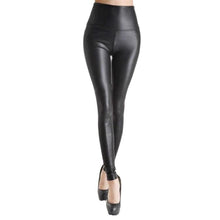 Load image into Gallery viewer, Women Slim Shiny Wet Look Faux Leather  Pants Leggings freeshipping - Tyche Ace