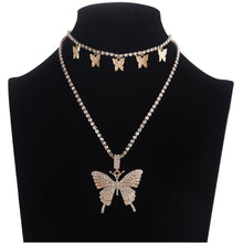 Load image into Gallery viewer, Women Sparkly Rhinestone Butterfly Chain Choker Necklaces freeshipping - Tyche Ace