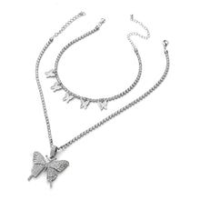 Load image into Gallery viewer, Women Sparkly Rhinestone Butterfly Chain Choker Necklaces freeshipping - Tyche Ace