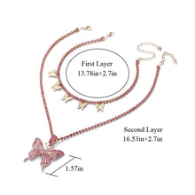 Load image into Gallery viewer, Women Sparkly Rhinestone Butterfly Chain Choker Necklaces freeshipping - Tyche Ace