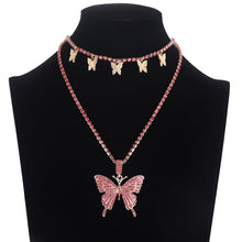 Load image into Gallery viewer, Women Sparkly Rhinestone Butterfly Chain Choker Necklaces freeshipping - Tyche Ace