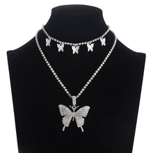 Load image into Gallery viewer, Women Sparkly Rhinestone Butterfly Chain Choker Necklaces freeshipping - Tyche Ace