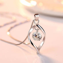 Load image into Gallery viewer, Sterling Silver Crystal Retro Pendant Necklace freeshipping - Tyche Ace
