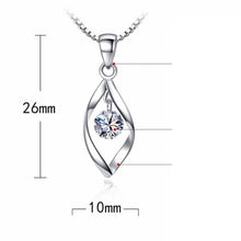 Load image into Gallery viewer, Sterling Silver Crystal Retro Pendant Necklace freeshipping - Tyche Ace