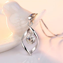 Load image into Gallery viewer, Sterling Silver Crystal Retro Pendant Necklace freeshipping - Tyche Ace