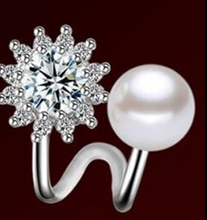 Load image into Gallery viewer, Women Sterling Silver Simulated Pearl Hexagram Star Earrings freeshipping - Tyche Ace