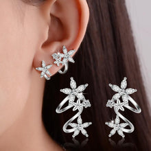 Load image into Gallery viewer, Women  Sterling Silver Zircon Butterfly Star Flower Stud Earrings freeshipping - Tyche Ace