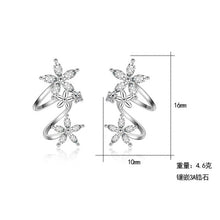 Load image into Gallery viewer, Women  Sterling Silver Zircon Butterfly Star Flower Stud Earrings freeshipping - Tyche Ace