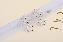 Load image into Gallery viewer, Women  Sterling Silver Zircon Butterfly Star Flower Stud Earrings freeshipping - Tyche Ace