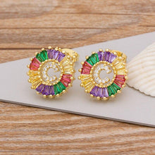 Load image into Gallery viewer, Women Stunning Colourful Letter Alphabet Stud Earrings freeshipping - Tyche Ace
