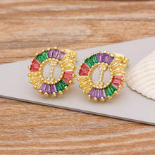 Load image into Gallery viewer, Women Stunning Colourful Letter Alphabet Stud Earrings freeshipping - Tyche Ace