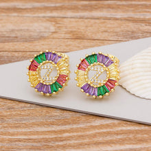 Load image into Gallery viewer, Women Stunning Colourful Letter Alphabet Stud Earrings freeshipping - Tyche Ace