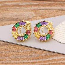 Load image into Gallery viewer, Women Stunning Colourful Letter Alphabet Stud Earrings freeshipping - Tyche Ace