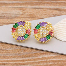Load image into Gallery viewer, Women Stunning Colourful Letter Alphabet Stud Earrings freeshipping - Tyche Ace