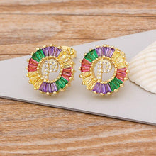Load image into Gallery viewer, Women Stunning Colourful Letter Alphabet Stud Earrings freeshipping - Tyche Ace