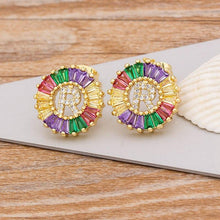 Load image into Gallery viewer, Women Stunning Colourful Letter Alphabet Stud Earrings freeshipping - Tyche Ace