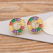 Load image into Gallery viewer, Women Stunning Colourful Letter Alphabet Stud Earrings freeshipping - Tyche Ace