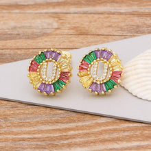 Load image into Gallery viewer, Women Stunning Colourful Letter Alphabet Stud Earrings freeshipping - Tyche Ace