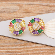 Load image into Gallery viewer, Women Stunning Colourful Letter Alphabet Stud Earrings freeshipping - Tyche Ace