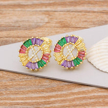 Load image into Gallery viewer, Women Stunning Colourful Letter Alphabet Stud Earrings freeshipping - Tyche Ace