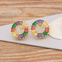 Load image into Gallery viewer, Women Stunning Colourful Letter Alphabet Stud Earrings freeshipping - Tyche Ace