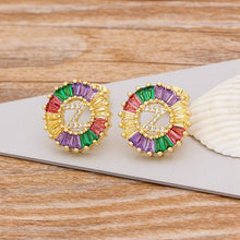 Load image into Gallery viewer, Women Stunning Colourful Letter Alphabet Stud Earrings freeshipping - Tyche Ace