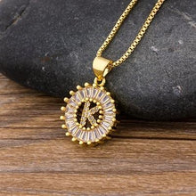 Load image into Gallery viewer, Women Stunning Gold Plated Initial Letter Necklaces freeshipping - Tyche Ace