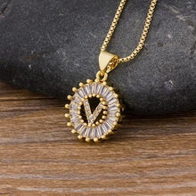 Load image into Gallery viewer, Women Stunning Gold Plated Initial Letter Necklaces freeshipping - Tyche Ace