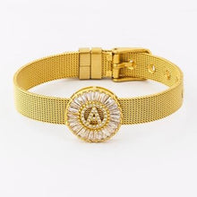 Load image into Gallery viewer, Women Stunning Stainless Steel Crystal Initials Letter Watch Belt Bracelets freeshipping - Tyche Ace