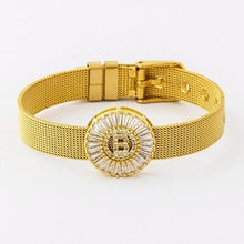 Load image into Gallery viewer, Women Stunning Stainless Steel Crystal Initials Letter Watch Belt Bracelets freeshipping - Tyche Ace