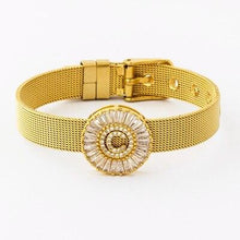 Load image into Gallery viewer, Women Stunning Stainless Steel Crystal Initials Letter Watch Belt Bracelets freeshipping - Tyche Ace