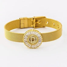 Load image into Gallery viewer, Women Stunning Stainless Steel Crystal Initials Letter Watch Belt Bracelets freeshipping - Tyche Ace