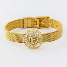 Load image into Gallery viewer, Women Stunning Stainless Steel Crystal Initials Letter Watch Belt Bracelets freeshipping - Tyche Ace