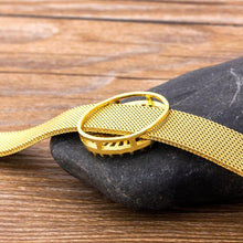 Load image into Gallery viewer, Women Stunning Stainless Steel Crystal Initials Letter Watch Belt Bracelets freeshipping - Tyche Ace