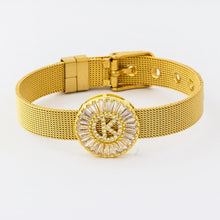 Load image into Gallery viewer, Women Stunning Stainless Steel Crystal Initials Letter Watch Belt Bracelets freeshipping - Tyche Ace