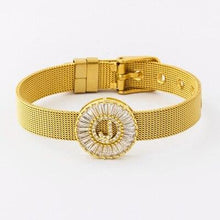 Load image into Gallery viewer, Women Stunning Stainless Steel Crystal Initials Letter Watch Belt Bracelets freeshipping - Tyche Ace