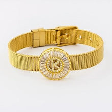 Load image into Gallery viewer, Women Stunning Stainless Steel Crystal Initials Letter Watch Belt Bracelets freeshipping - Tyche Ace