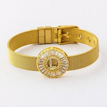 Load image into Gallery viewer, Women Stunning Stainless Steel Crystal Initials Letter Watch Belt Bracelets freeshipping - Tyche Ace