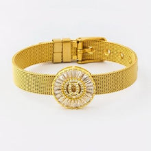 Load image into Gallery viewer, Women Stunning Stainless Steel Crystal Initials Letter Watch Belt Bracelets freeshipping - Tyche Ace
