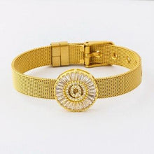 Load image into Gallery viewer, Women Stunning Stainless Steel Crystal Initials Letter Watch Belt Bracelets freeshipping - Tyche Ace