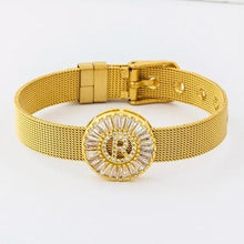 Load image into Gallery viewer, Women Stunning Stainless Steel Crystal Initials Letter Watch Belt Bracelets freeshipping - Tyche Ace