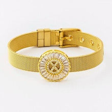 Load image into Gallery viewer, Women Stunning Stainless Steel Crystal Initials Letter Watch Belt Bracelets freeshipping - Tyche Ace